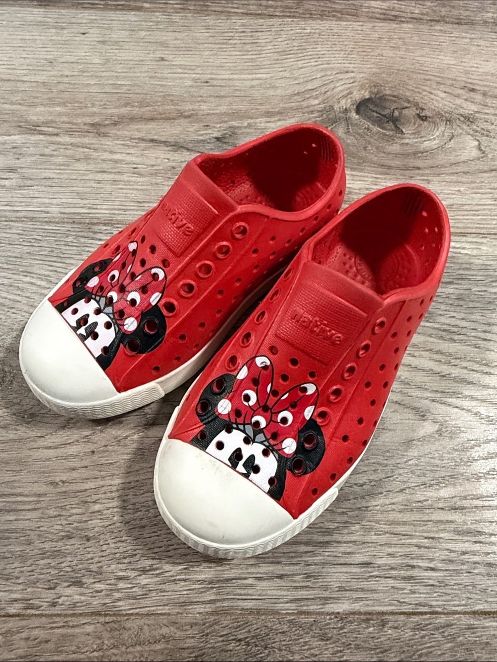 Native Kids Red Minnie Mouse Slip-On Water Shoes